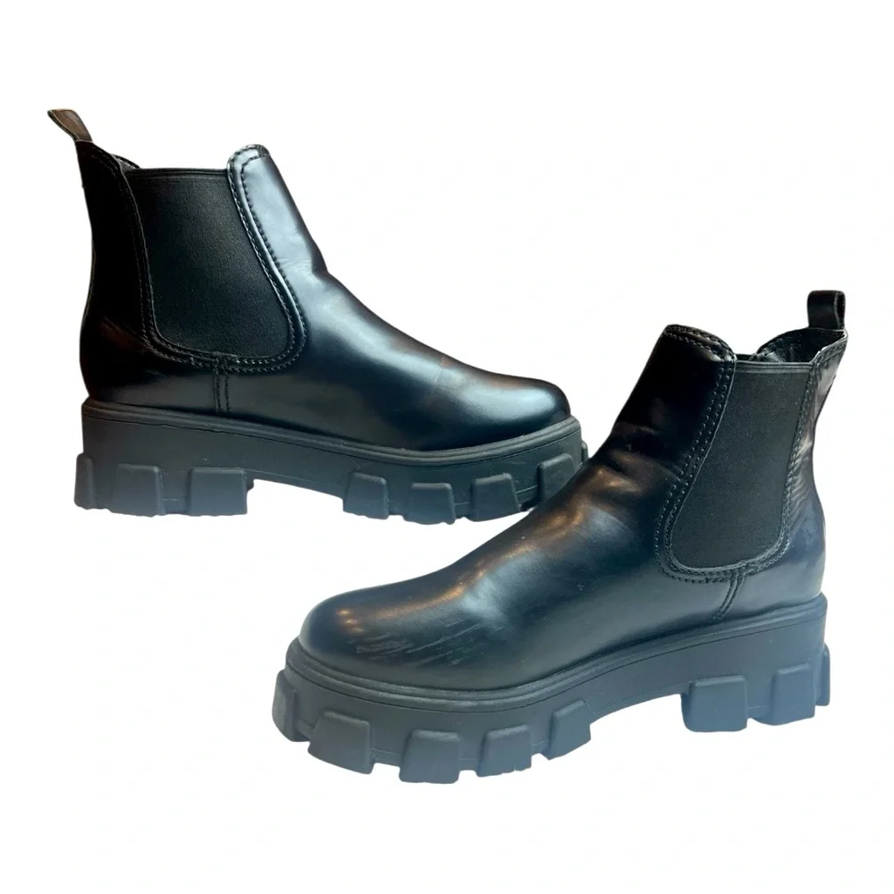 Circus by Sam Edelman Womens Black Darielle Lug Sole Platform Ankle Boots SZ 9 - Picture 3 of 9